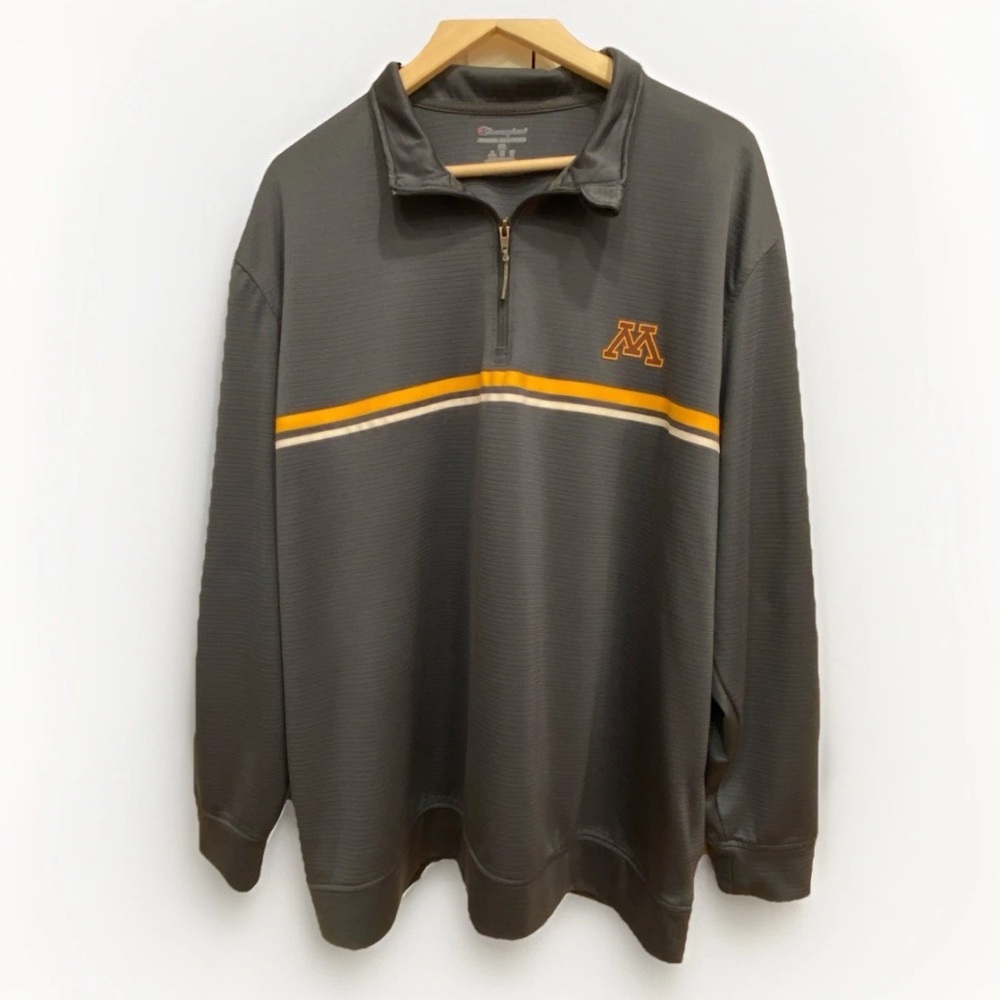 Champion University of Minnesota Golden Gophers Sz 2XL Gray 1/4 Zip Pullover